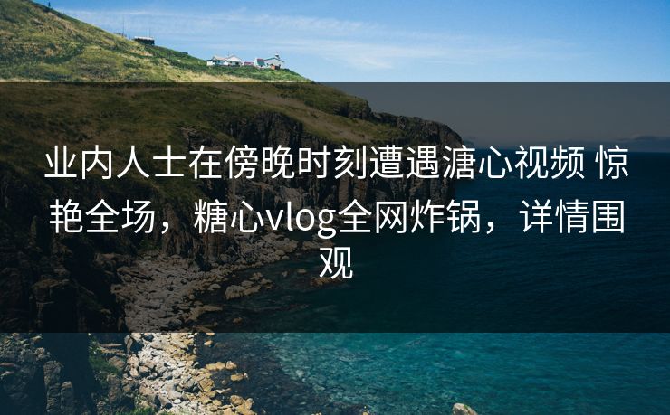 业内人士在傍晚时刻遭遇溏心视频 惊艳全场，糖心vlog全网炸锅，详情围观