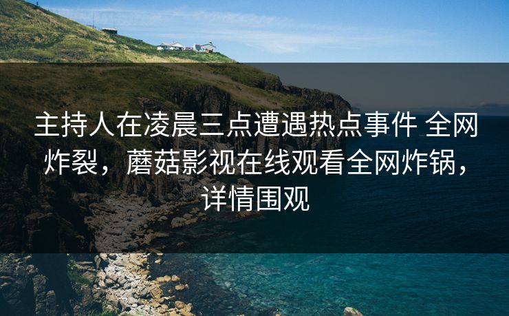 主持人在凌晨三点遭遇热点事件 全网炸裂，蘑菇影视在线观看全网炸锅，详情围观