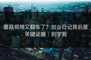 蘑菇视频又翻车了？创业日记背后是关键证据｜别学我