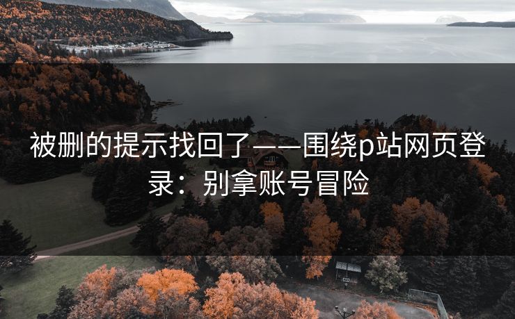 被删的提示找回了——围绕p站网页登录:别拿账号冒险 被删的提示找回了——围绕p站网页登录:别拿账号冒险